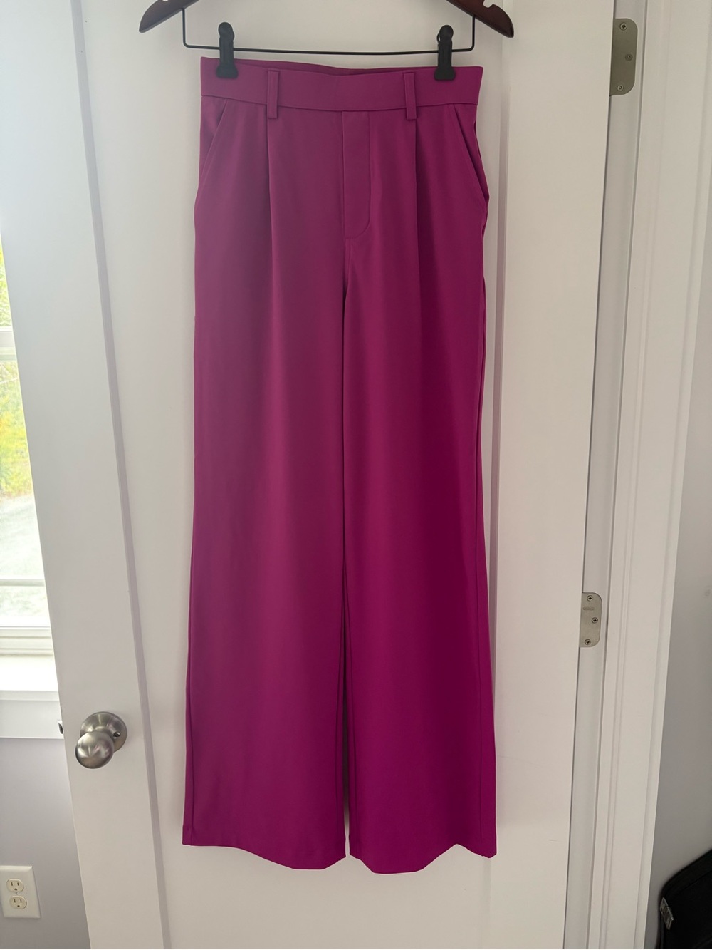 HALARA Day-stretch Wide-Leg High-Waist Pants in Magenta Purple - Picture 3 of 5